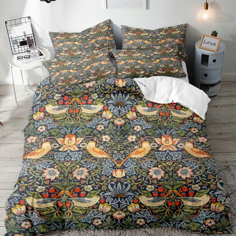Flower Series 3D Digital Printing Three-Piece Bedding Kit Bed Sheet Quilt Cover