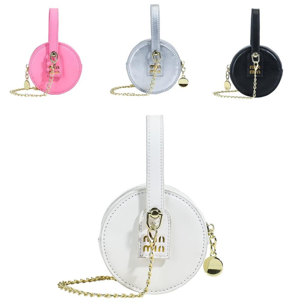 Chic Mini Round Coin Purse For Girls Modern Chain Strap Perfect For Daily Use