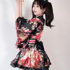 Japanese Yukata Robes Kawaii Girls Floral Printed Haori Suit Lovely Lolita Dress Women Maid Cosplay Costume Halloween