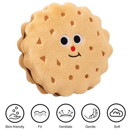 Sandwich Biscuit Plush Pillow Round Square Cartoon Cookies Plush Toy Stuffed Doll Plushie Sofa Couch Cushion Home Bedroom Decoration Kids Adults Gift