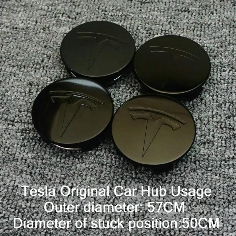 Car Sticker Tesla Car  56mm Wheel Hub Center Caps For Tesla Model 3 Model Y Badge Cover Hubcaps for Tesla Model Y X S 2023 Car A