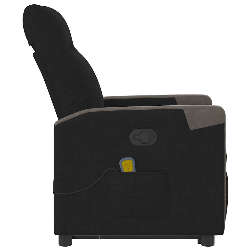 Recliner Chair with Lift Assistance Black Fabric