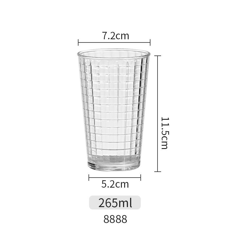 Acrylic Drop-Resistant Plaid Cup for Water, Milk Tea, Juice, Beer - Ideal for Commercial and Self-Service Restaurants.