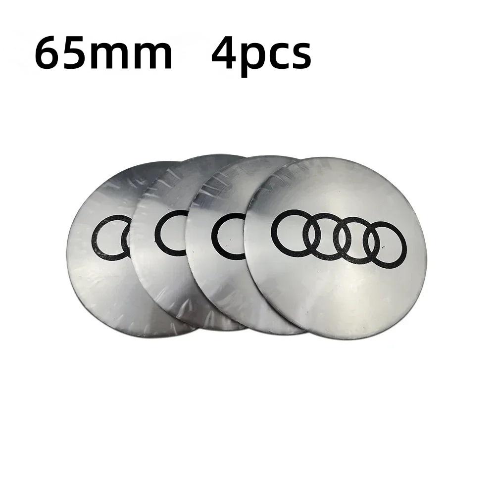 For Audi A856/60/65/70/75mm Car Badge Wheel Center Cover Stickers Hub Caps Decal For Audi A3 A4 A6 A7 A8 Q3 Q5 Q7 S3 S4 S5 S6 RS3 RS4 Sline