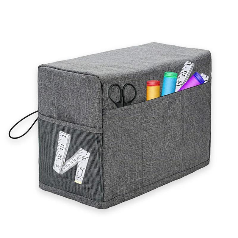 Sewing Machine Dust Cover with Storage Pockets Universal for Knitting Scissors Presser Feet Domestic Sewing Machine Protective