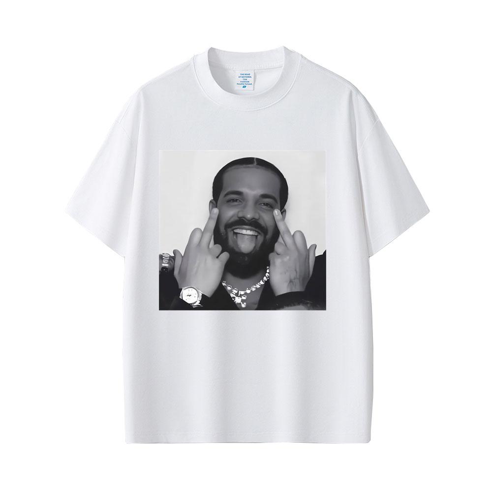 Rapper Drake Gesto Amichevole Divertente Meme Maglietta Unisex Donna Casual Umorismo Magliette Manica Corta Unisex Hip Hop Vintage Top Maglietta