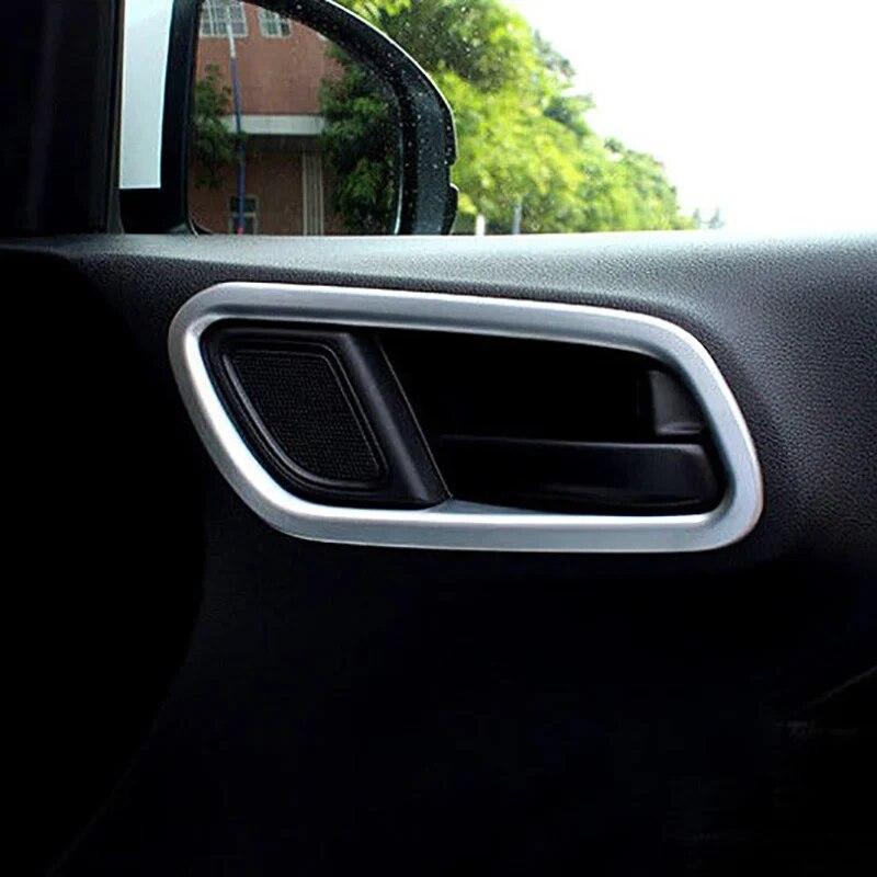 For Honda CITY 2014 2015 2016 Chrome Interior Inner Door Handle Bowl Cover Trim Catch Frame Molding Garnish Surround Matte