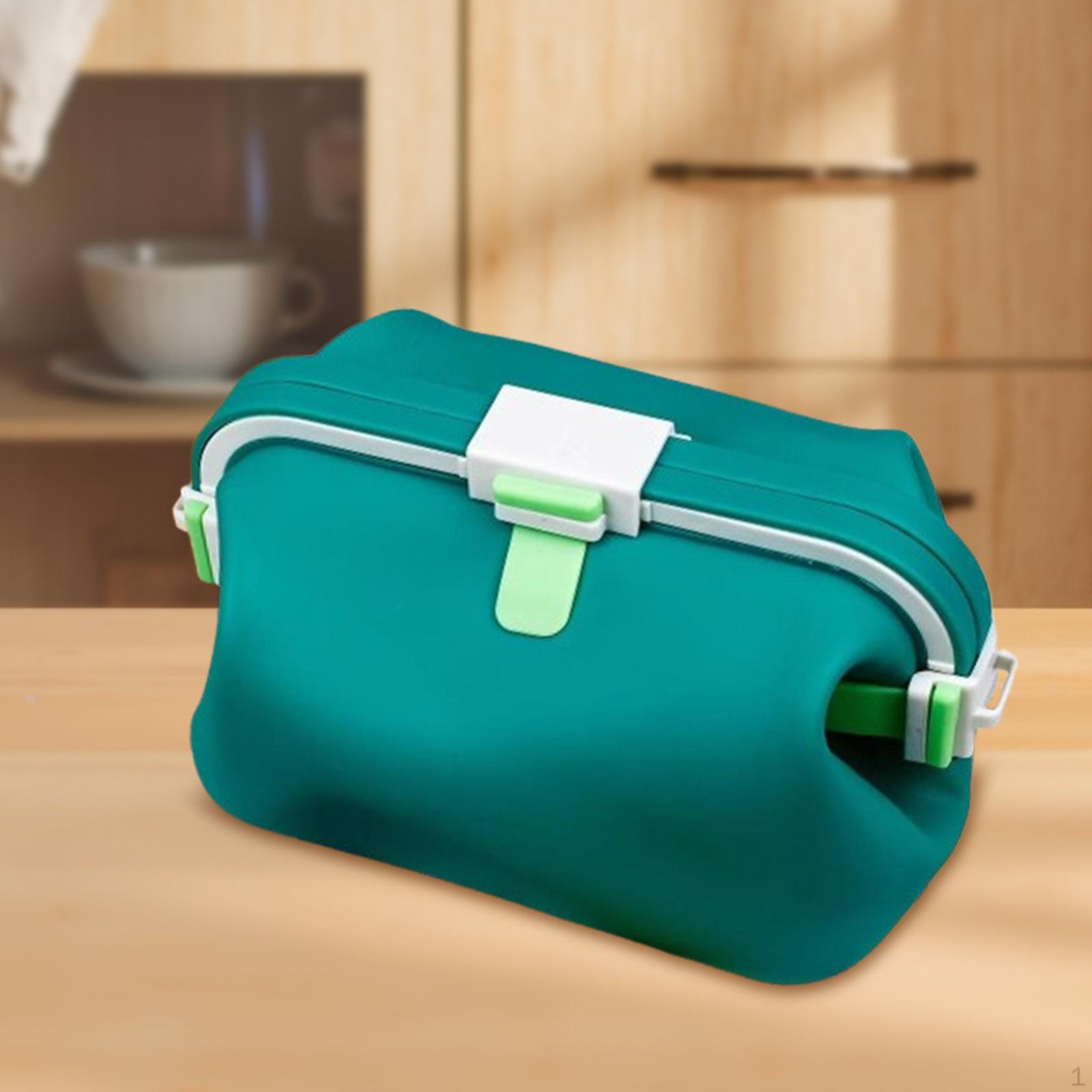 

Силиконовый ящик для хранения продуктов питания для обеда и путешествий, органайзер для косметики, школьный офис