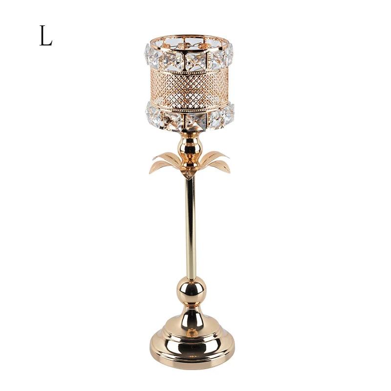 Luxury Classic Metal Candle Holders Vintage Golden Candlestick Home Decoration for Wedding Candelabra Crystal Candle Holder