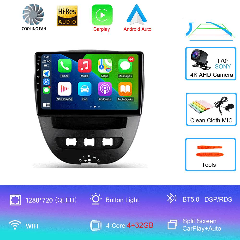 

Car Radio Android 14 Carplay Auto Multimedia Player For Peugeot 107 Citroen C1 Toyota Aygo 2005 -2014 DSP Stereo 2din Head Unit