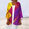 Women's Carnival Print Long Sleeve Knit Cardigan Button Jacket
