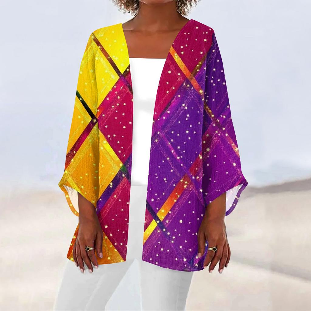 Women's Carnival Print Long Sleeve Knit Cardigan Button Jacket