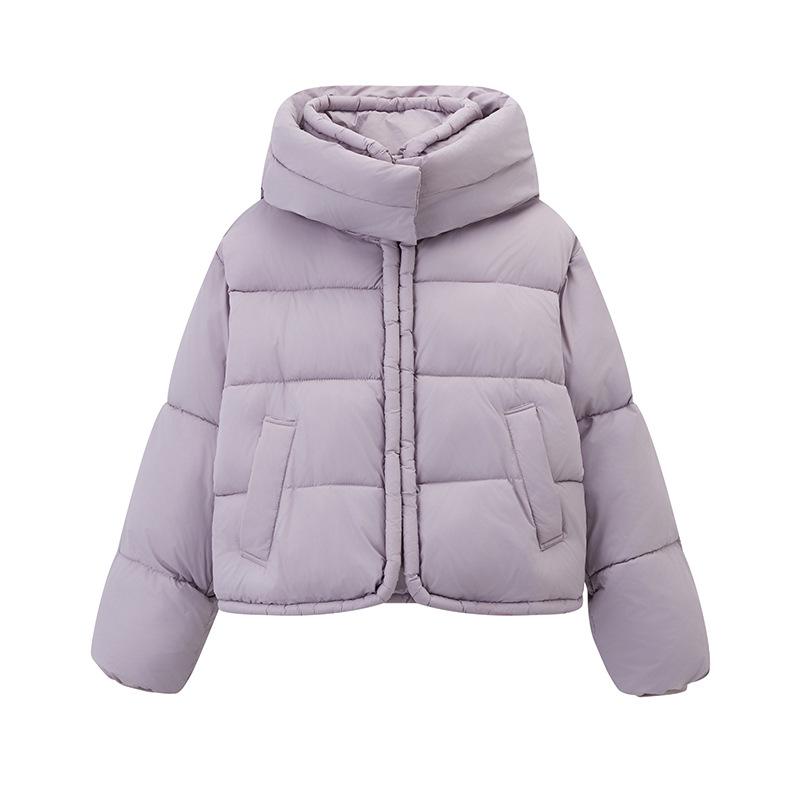 Luźny stójkowy kołnierz z kapturem bawełniana odzież damska krótka zimowa nowa pogrubiona ciepła kurtka typu 'chleb'