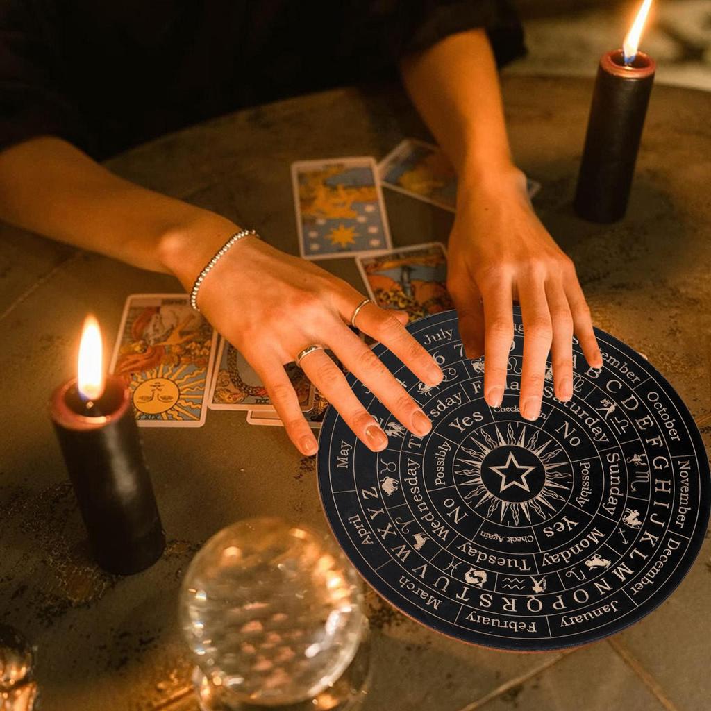 Wood Pendulum Board Dowsing Divination Moon Phase Star Witchcraft Altar Supplies Board Meditation Tray Decor