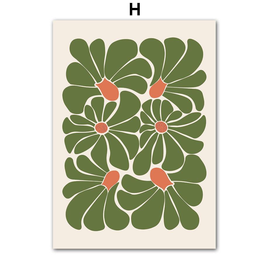 Абстрактний Квітковий Ринок Троянда Ромашка Ваза Листок Настінне Мистецтво Картина на Полотні Вінтажні Плакати та Принти Картинки Вітальня Домашній Декор