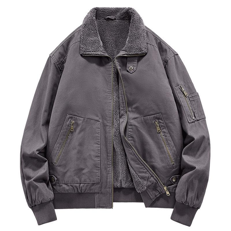 

Новая мужская флисовая куртка из стираного хлопка на осень и зиму — универсальная, мягкая и приятная к коже, ветрозащитная и теплая куртка, модная хлопковая одежда 4XL