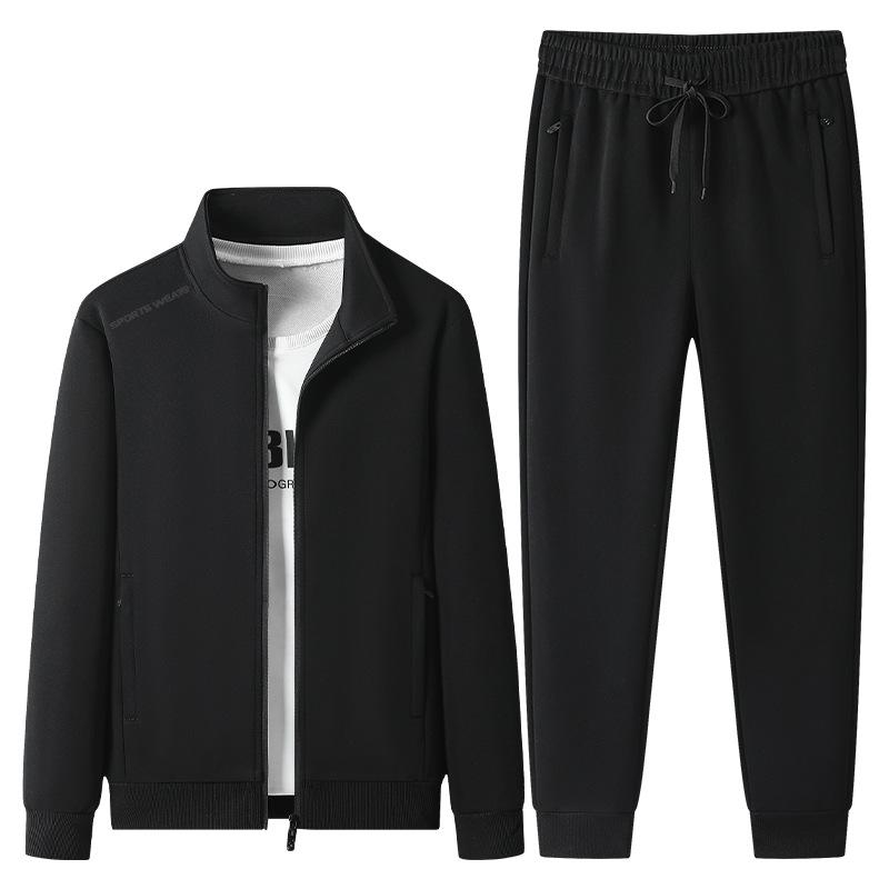 Men's Cotton Tracksuits 2 Piece Set Men Sets Outwear Jacket+Sweatpant Autumn Winter Homme Suit Men Running Fitness Suit