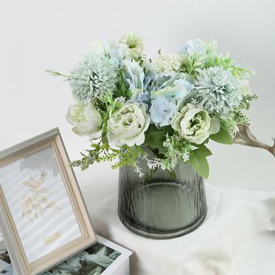 2 Bunches Artificial Fake Peony Artificial Hydrangea Flowers Bouquet 7 Heads Silk Fake Peony Bridal Hand Flower Wedding Decor