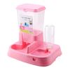 Automatic Pet Feeder Detachable Food Dispenser Water Bottle Cats Dogs Feeding Tool Pink