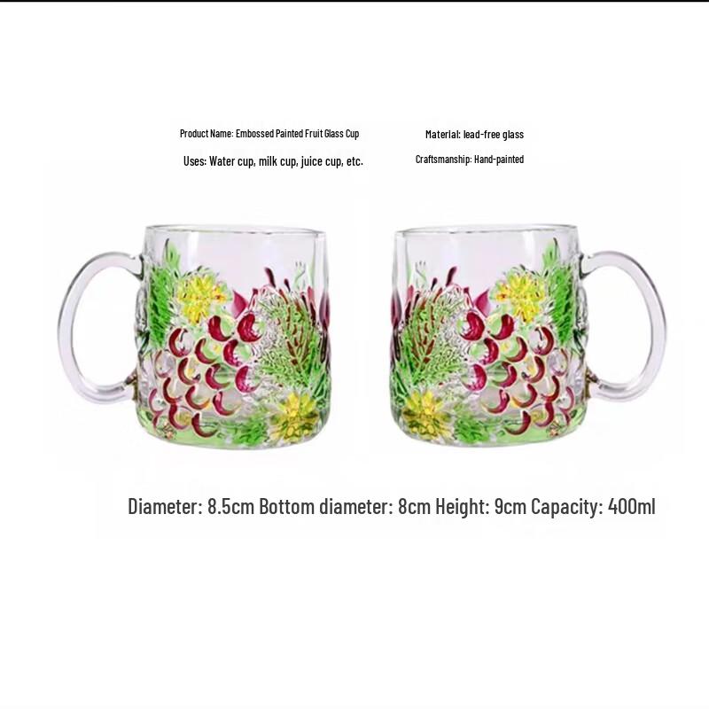 Flavintz Hand-painted Grape Crystal Glass Cup