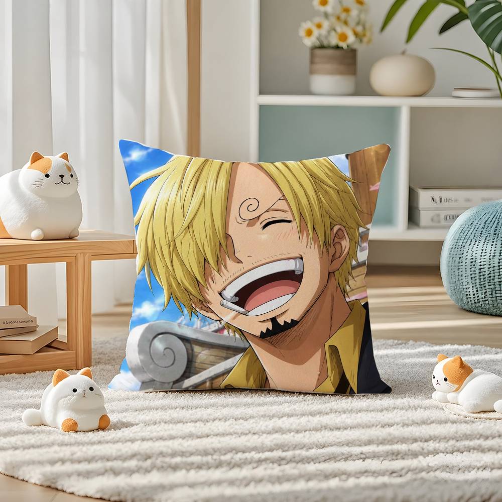 One Piece Kozuki Oden Anime Plush Pillow Cover Soft Short Plush Cushion Cover For Sofa Bedroom Home Decor Gift Decoration