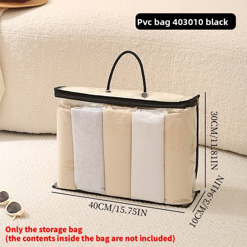 Large Capacity Pvc Storage Bag With Zipper For Bedroom Travel And Clothes Organization