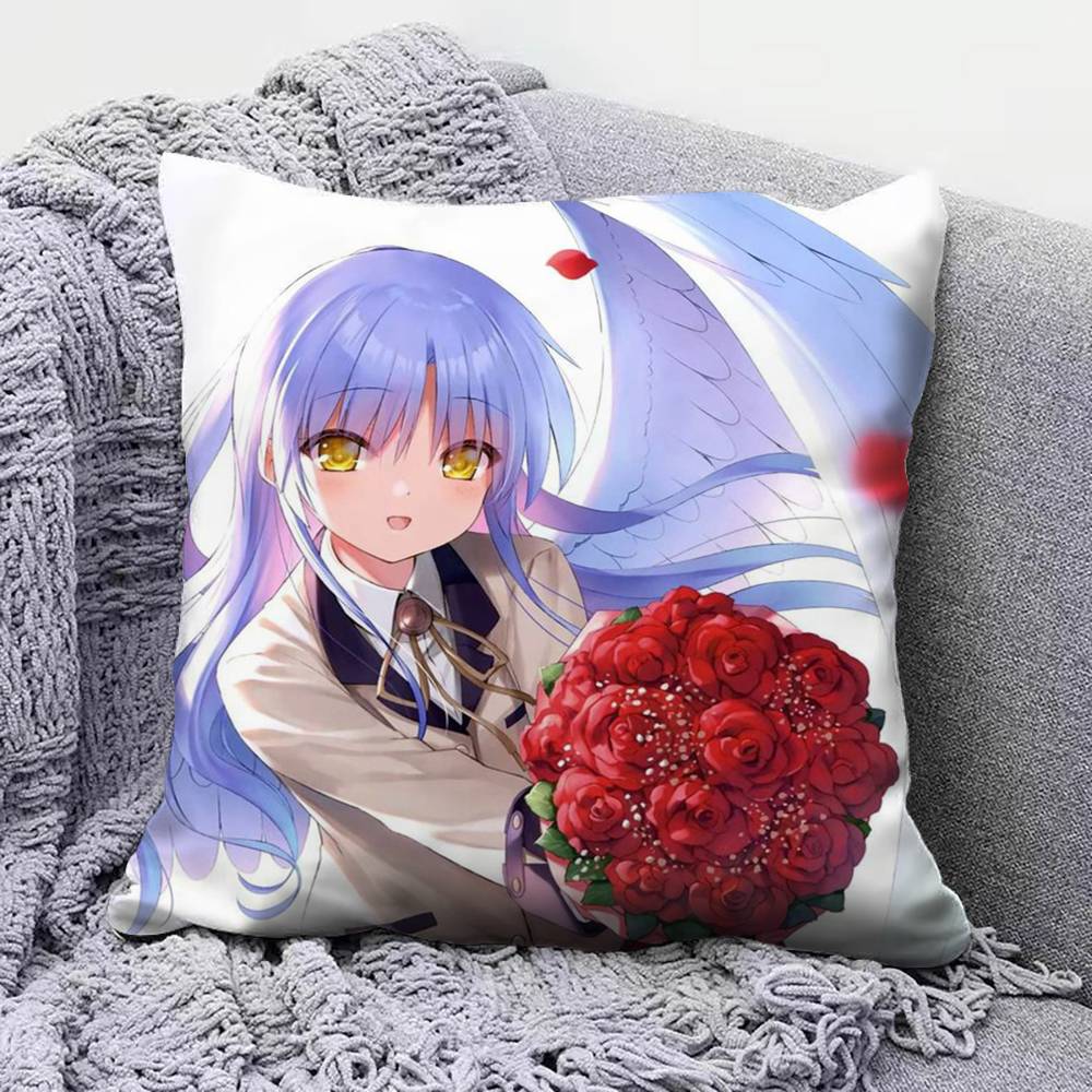 Angel Beats Anime Girl Cute Yui Kanade  Home Sofa Cushion Covers and Aecorative Custom Pillow Covers