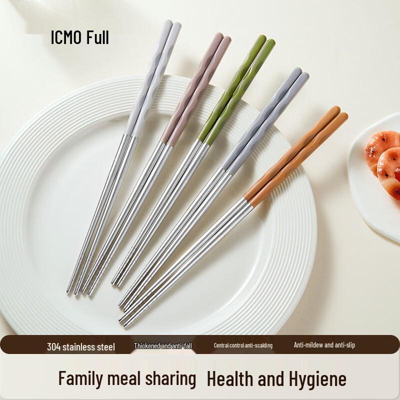 Kemman Duo Five-Color Alloy Chopsticks Set
