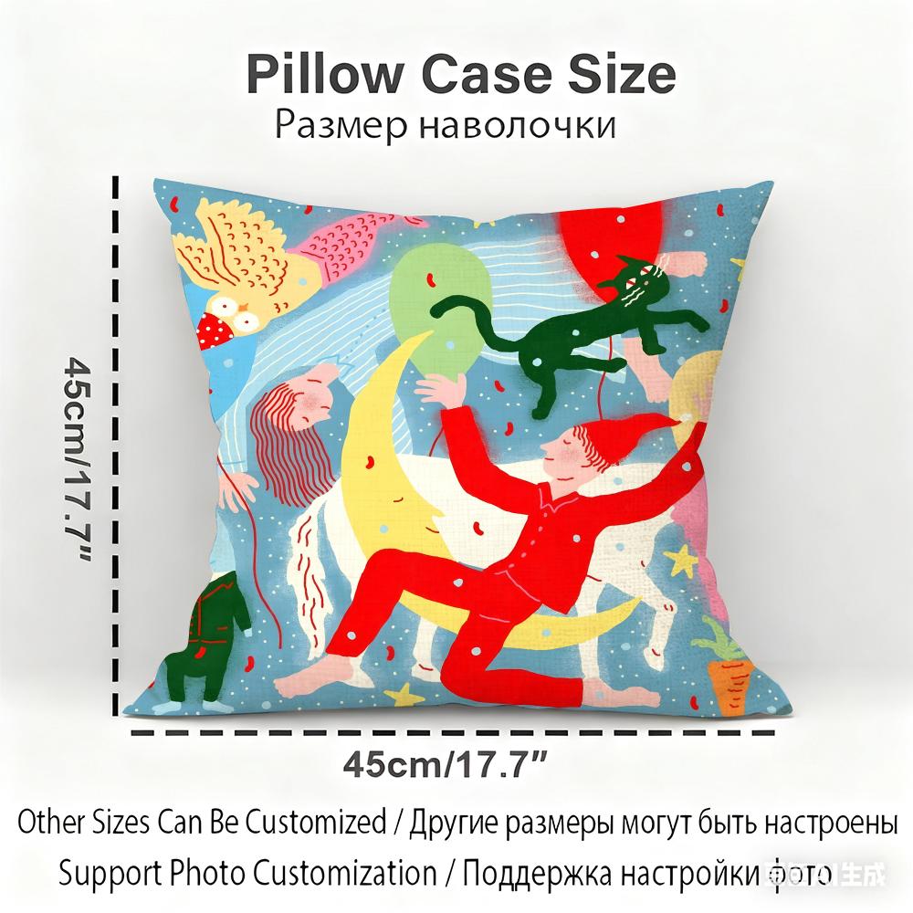 Illustrationen von Liebe und Beziehungen im Alltag Kissenbezug Haushaltsdekoration Leinen Sofa Kissenbezug: Hautfreundlich