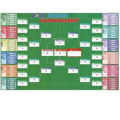 2026 Soccer Championship Tournament Schedule Wall Poster Large Format Bracket Chart for Event Tracking and Match Results Recording