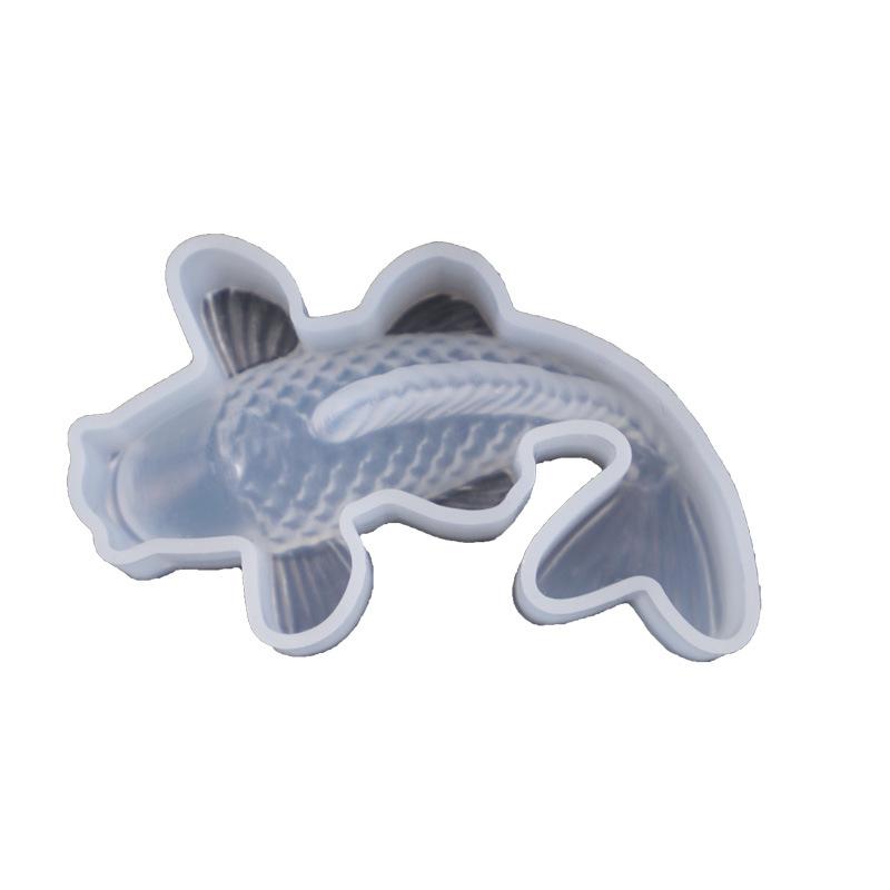 

1Pcs 3D Koi Fish Carp Mold Торт Chocolet Форма для випічки Форма для торта Прикраса Форма силіконове желе Ручна форма Translucent