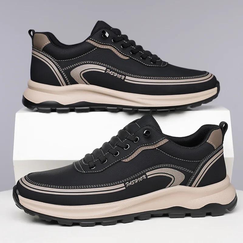 Fashion Leather Casual Shoes Men New Arrival Training Sneakers Durable Mens Sports Footwear Classic Man Athletic Shoes Outdoor Trainers