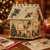 Christmas DIY Pearl Diamond Painting - Santa Claus Cabin Theme