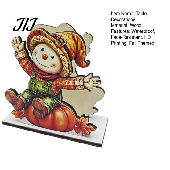 Thanksgiving Dinner Table Accessories Fall Scarecrow Wooden Napkin Holder, Harvest Pumpkin Decorative Stand for Kitchen Dispenser, Farmhouse Tabletop