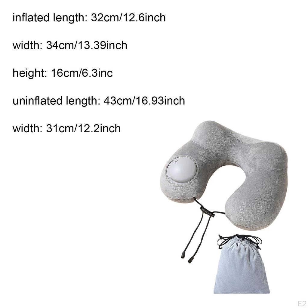 Travel Neck Pillow Inflatable Essential Support for Airplane Napping Office
