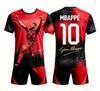 Mbappe No.10 Jersey 3D Printed with Starry Sky Ink Splatter Technology, Quick Drying and Breathable Family Matchingkids T-shirt