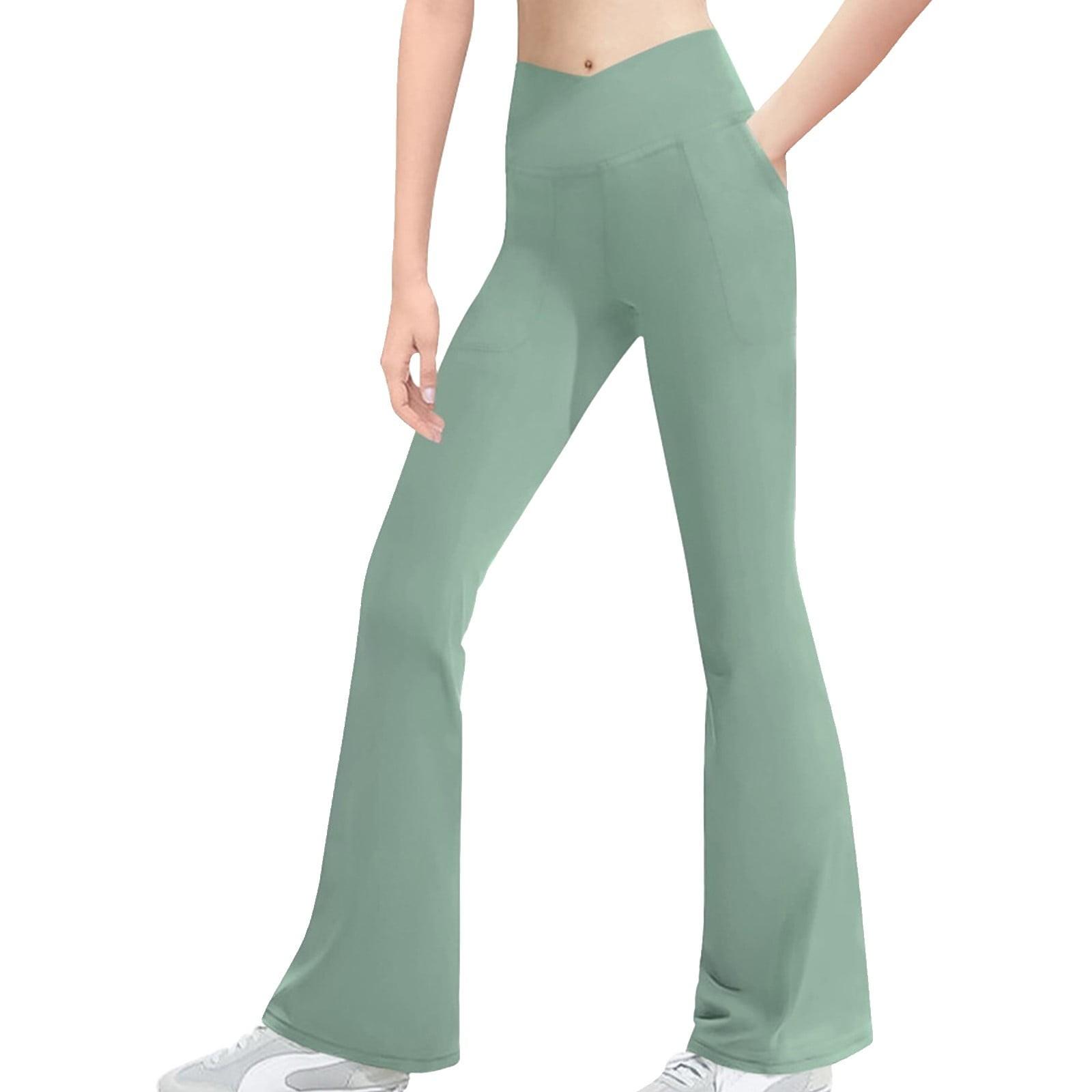 

Девушки однотонные бесшовные повседневные расклешенные брюки с высокой талией и подъемом бедер телесного цвета, облегающие дышащие спортивные брюки 90