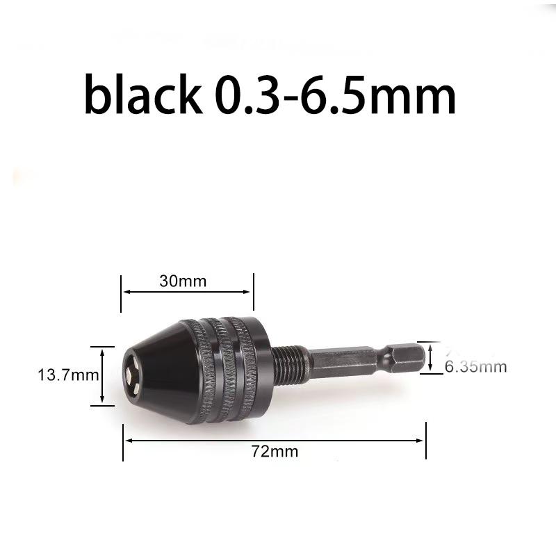 Quick-Change 3-Jaw Drill Chuck - Fits 0.3-6.5mm Bits, 3.6mm Hex Shank for Rotary Tools