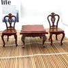 Vintage Styles Miniature Wood Chair Model Figurine 1/12 Scale For Dollhouses Furniture And Creative Gift Supply