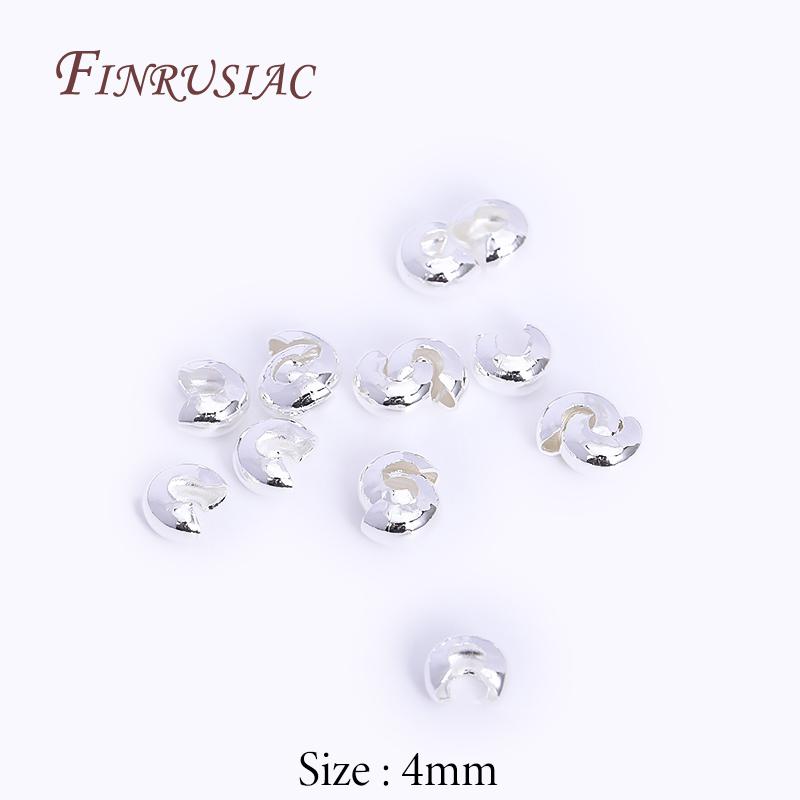 50/100Pcs 18K Gold Plated Crimp Covers,Round Covers Open Crimp End Beads,Stopper Spacer Beads For DIY Jewelry Making Supplies