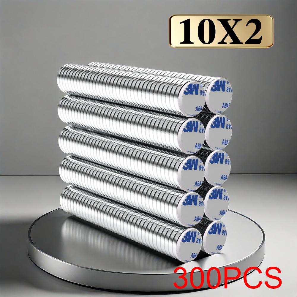 10x2mm  Super Powerful Round Neodymium Magnet  With double-sided adhesive Magnet N35 Strong Permanent Magnetic imanes