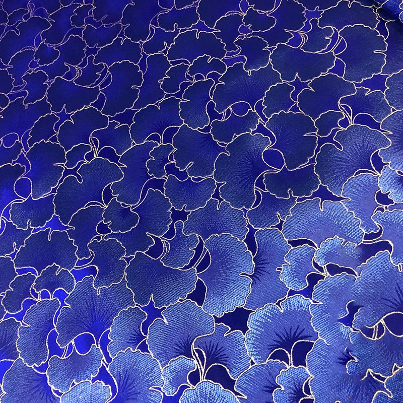 100*75cm Ginkgo Pattern Jacquard Brocade Fabrics For Satin Dress Designer Sewing Cheongsam Kimono Garment Diy Patchwork Material