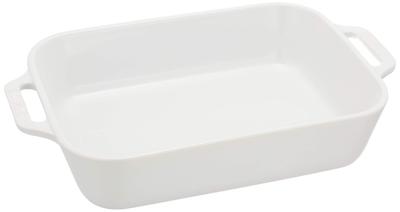 Staub Dish White 27 X Ceramic Gratin Dish Oven Microwave Safe Japanese Dish "Rectangular 20cm" [Authorized Product] 40508-593