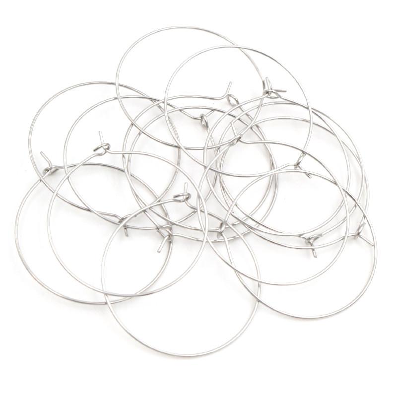 50pcs 12 15 20 25 30 35 40mm 316 Stainless Steel Gold Plated Hoops Earrings Big Circle Ear Wire Hoops Earrings Wires Findings