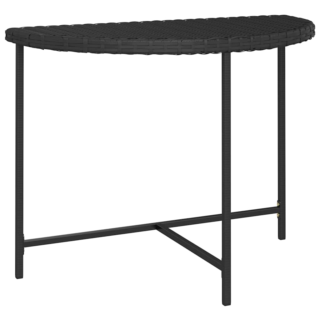 vidaXL Gartentisch Schwarz 100x50x75 Cm Poly Rattan