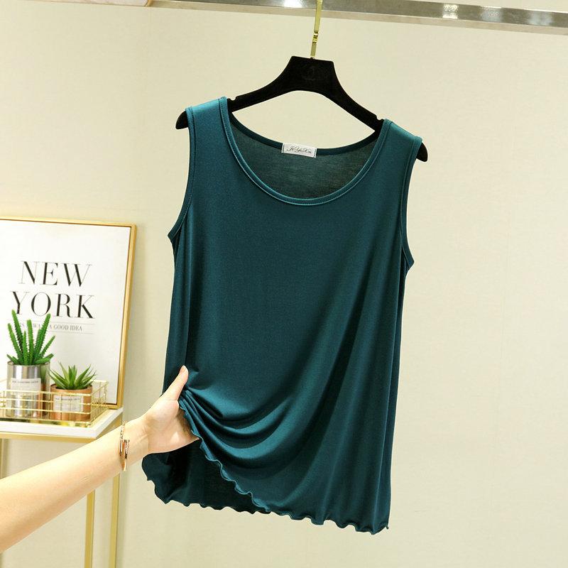 Women's Crew Neck Sleeveless Tank Top Loose Casual Modal Knit Vest Spring Autumn Plus Size Basic Undershirt