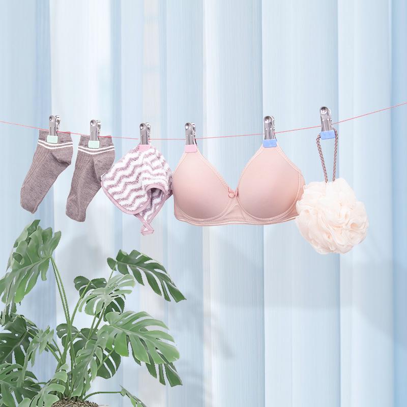 Rustproof Stainless Steel Non-Marking Sock Clips for Dorm & Household Drying.