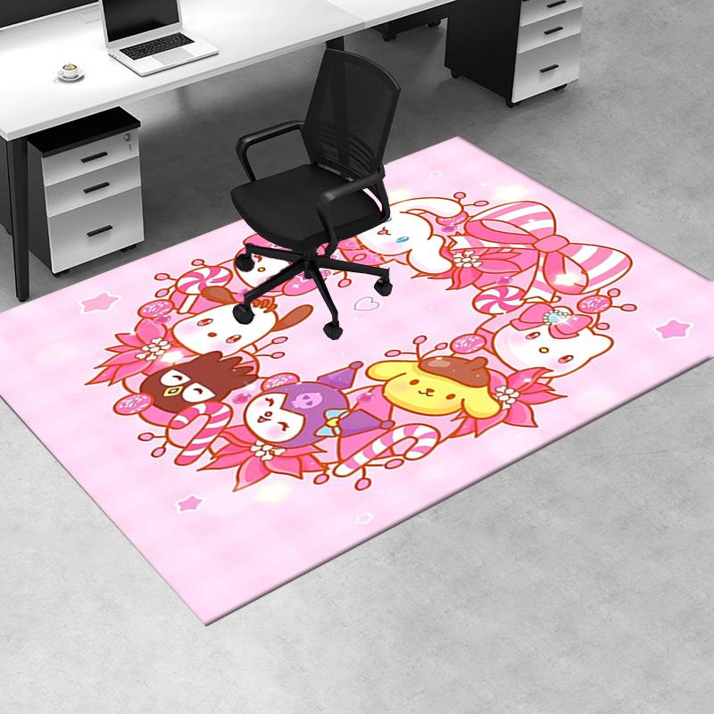Office Rug Kawaii Characters Anti-Slip Rug, Machine Washable for Living Room, Bedroom, Office, Multiple Sizes, Bedroom Mat, Decorative Mat, Durable Ma