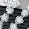 7Cm White Embroidered Lace With Diamonds, Skirt With Beaded Lace Mesh Diy Lace Accessories