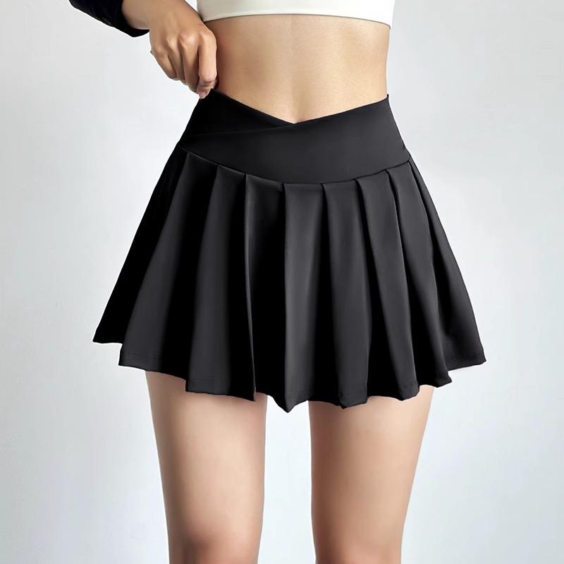 Gonna da Tennis Pieghettata a Vita Alta Anti-Esposizione da Donna - Asciugatura Rapida, Traspirante, Abbigliamento per Yoga e Fitness